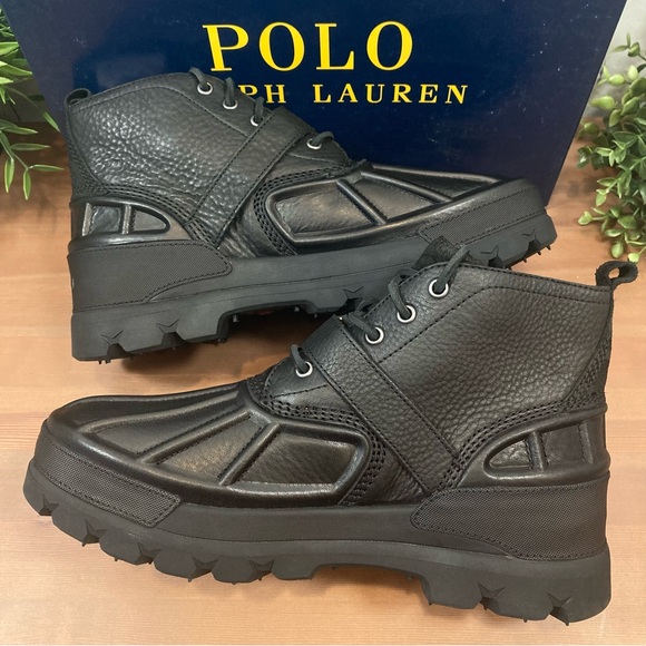 Polo Ralph Lauren Men's Oslo Low Waterproof Leather & Suede Duck Boots - Picture 7 of 13